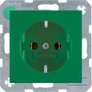 Wandcontactdoos RA schroef berker S.1/B.3/B.7 groen mat