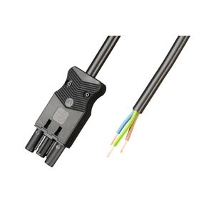 Aansluitsnoer male 3-polig 0,75mm² 50cm zwart Eca