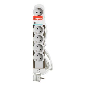 Contactdoos standaard 6x2P + A 3m. wit-grijs VVE=10