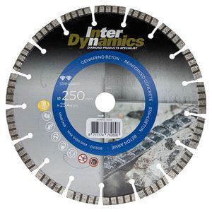 Beton Standard diamantzaagblad 250mm asgat 25.4mm