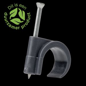 Spijkerclip gerecycled kunststof halogeenvrij 16-19/20mm zwart VVE=150
