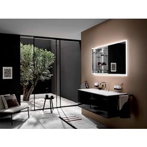 Led-Spiegelkast Loft inbouw 1000mm 2 deur Zwart