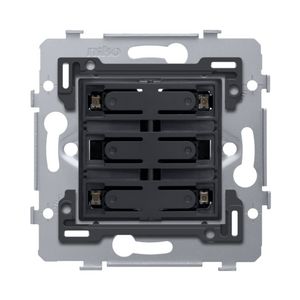 Sokkel 4-voudige pot.vrije drukknop 24V N.O. witte leds