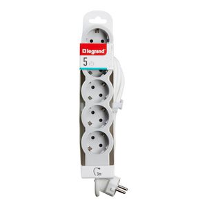 Contactdoos standaard 5x2P + A 3m. wit-grijs VVE=10