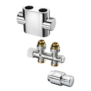 Multiblock T/Uni SH aansluitset 1/2 bi x 3/4 bu recht chroom