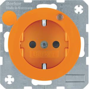 Wandcontactdoos penaarde contr-led berker R.1/R.3/R.8 oranje