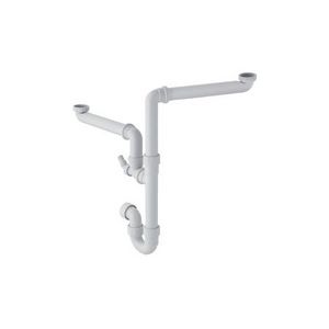 Sifon PP wit 1.1/2"x40mm tbv 2xspoelbak