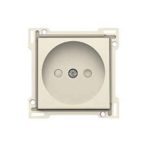 Afwerkingsset stopcontact z. aarding met besch.afsl. cream