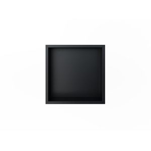 BASIC BOX inbouwnis 300x300x70mm rvs met flens mat zwart