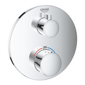 Afbouwdeel Grohtherm chroom rond zonder omstel excl. inbouwbox