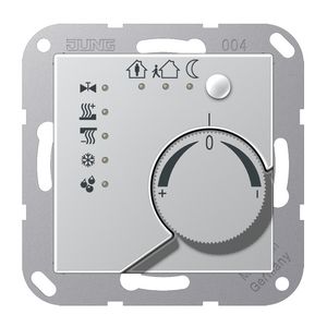 Ruimtethermostaat + 4 bin A/AS aluminium KNX