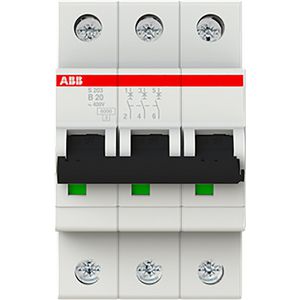 Installatieautomaat 6kA 3-polig B-karakteristiek 20A