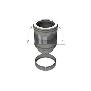 Platdak-plafonddoorvoer RVS Ø200/150/100 L=200 geisol.