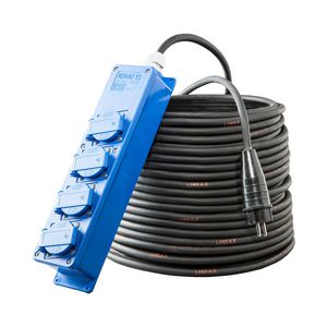 Verlengkabel 10mtr. H07RN-F 3G1,5 randaarde 4-voudig