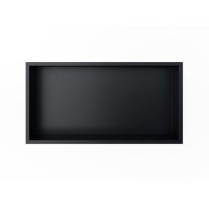 BASIC BOX inbouwnis 600x300x70mm rvs met flens mat zwart