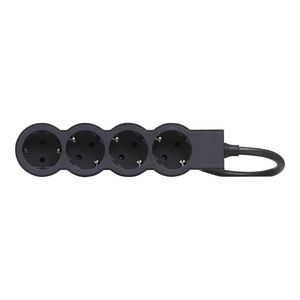 Contactdoos standaard 4x2P + A 1,5m. zwart VVE=10