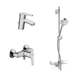 Wastafelmengkraan met douchemengkraan + glijstang HANSAPRIMO