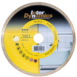 Tegel Premium diamantzaagblad 180mm asgat 25.4mm