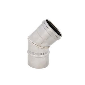 Rookgasbocht RVS 45° + EPDM-ring Nf-80