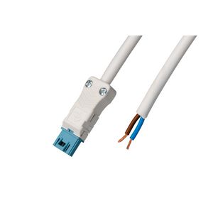 Aansluitsnoer male 2-polig 1,5mm² 100cm wit-pastelblauw DALI B2ca