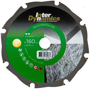 Polychristalline diamantzaagblad 160mm asgat 20.0mm