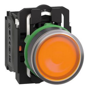 Drukknop Impulscontact Verzonken 22mm 240V 1NC + 1NO Geel