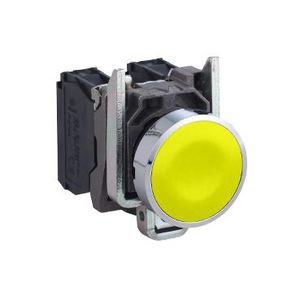 Drukknop Verzonken Terugvering 22mm 1NO Ongemarkeerd Geel