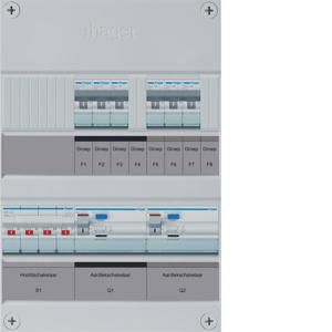 Groepenkast 6-groepver. HS 2xALS 4P 30mA 3-fase excl. buis