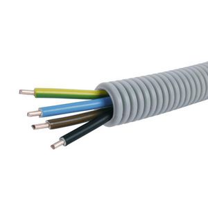 Lengte a 100m. voorbedrade flexibele buis FlexPP GR 16 GGBLBRZW 3x2,5+1x1,5