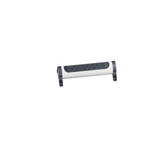 Contactdoos standaard 3x2P + A z.snoer zwart-wit VVE=5
