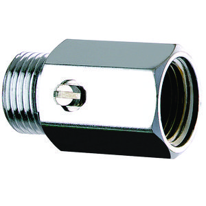 Aansluitstuk recht STOP vernikkeld MF1/2" L.35