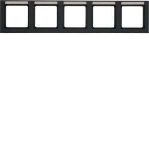 Afdekraam 5v hor. tekstveld berker Q.3 antraciet soft-finish