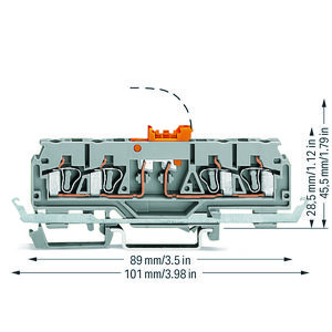 4-draads scheidings-+meetklem + rail test 280-875 VVE=50