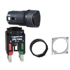 Drukknop Verzonken Terugvering Ø16mm 1NO + 1NC Zwart