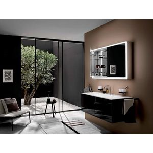 Led-Spiegelkast Loft opbouw 1000mm 2 deur Zwart