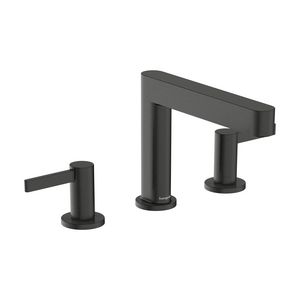Wastafelmengkraan Finoris 3-gats 110+afvoerplug Brushed Black Chrome