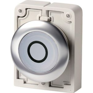 Signaaldrukknop 30mm RVS vlak "O" vast