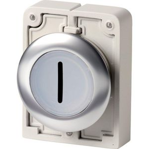 Signaaldrukknop 30mm RVS vlak "I" vast