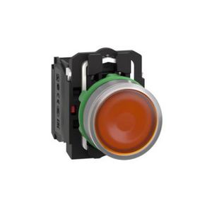 orange flush illum pushbutton with integRALLED 23V cp grey