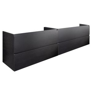 Onderkast 120x45cm 4x la (dubb. onderkast) greeploos Black kunststof 2 keellijsten