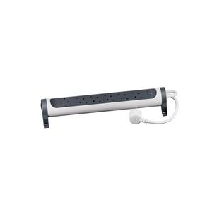Contactdoos standaard 6x2P + A 1,5m. zwart-wit VVE=5