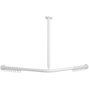 ViCare gordijnstang 900x900mm wit (inkortbaar) met plafondsteun