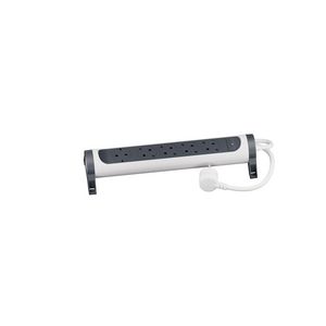 Contactdoos standaard 5x2P + A 1,5m. zwart-wit VVE=5