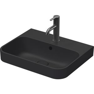 HAPPY D.2 PLUS #236050 opzetwastafel 500mm antraciet mat met kraangat met overloop geslepen onderzijde
