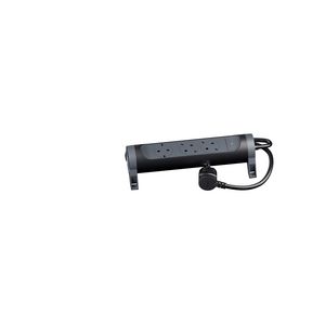 Contactdoos standaard 3x2P + A 1,5m. zwart VVE=5
