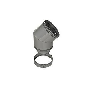 Bocht RVS Ø200/150/100 45°, geisoleerd, gesegmenteerd