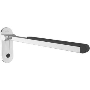 ViCareDESIGN closetbeugel opklapbaar RVS verchroomd/zwart 650mm incl. bevestigingsmateriaal