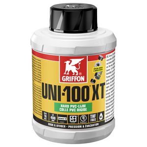 Hard PVC-lijm UNI-100XT (druk/afvoer) KOMO/KIWA pot Flacon 500ml VVE=12