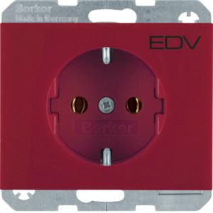 Wandcontactdoos opdruk SCHUKO rood glanzend K.1/K.5