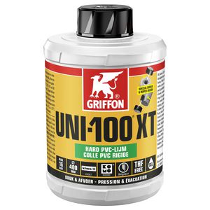 Hard PVC-lijm UNI-100XT (druk/afvoer) KOMO/KIWA pot Flacon 1 liter VVE=8